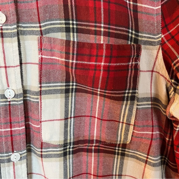 H&M Plaid Cotton Button Down Shirt Fall Colours Size 4 - Picture 3 of 8